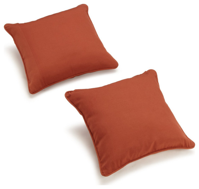 18" Double-Corded Solid Twill Square Throw Pillows With Inserts, Set Of ... within The Craftsmanship Behind Exceptional Double-Corded Forest Green Twill Throw Pillows