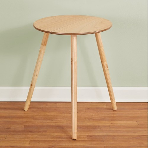 20-Inch Diameter Round Natural Wood Home Bedroom Side Accent Table | Ebay pertaining to The 20-Inch Diameter Table Balancing Space and Style