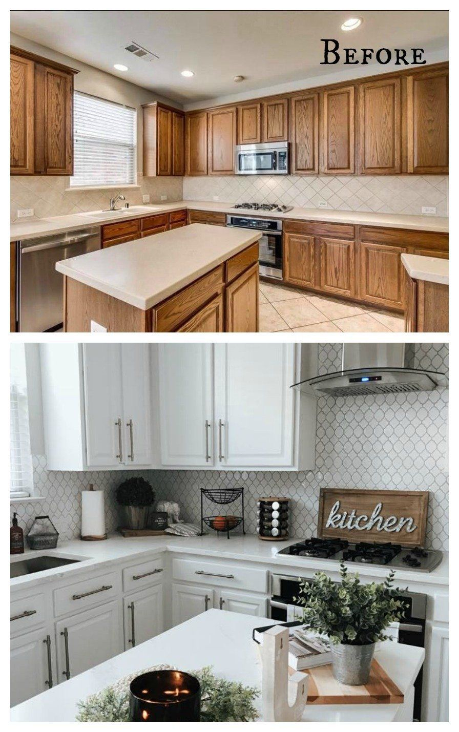 27 Inspiring Kitchen Makeovers - Before And After inside Before And After: 3 Bright White-And-Wood Kitchen Makeovers