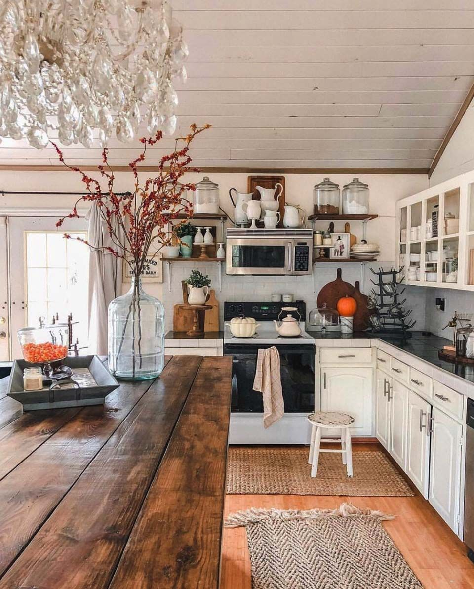 28 Warm And Inviting Fall Kitchen Decorating Ideas To Diy | Farmhouse ... inside Creating a Cozy and Inviting Farmhouse Kitchen A Design Philosophy