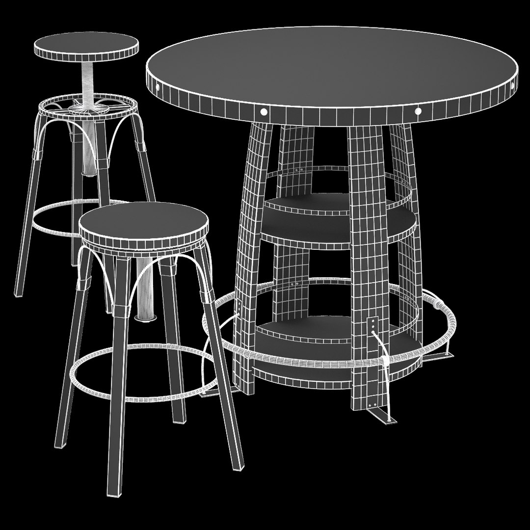 3D Model Bayshore Pub Table Set with regard to Bayshore Pub Tables Decoding Styles Materials and Durability