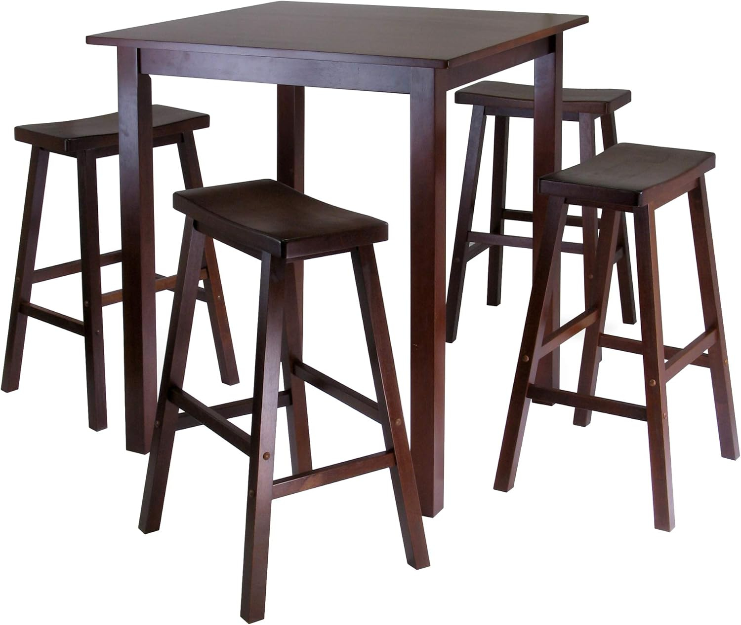 Amazon.com - Winsome Parkland 5-Pc High/Pub Table Set, Walnut - Table ... with Winsome Tarah Bar Table Style Guide Elevating Your Space with Design