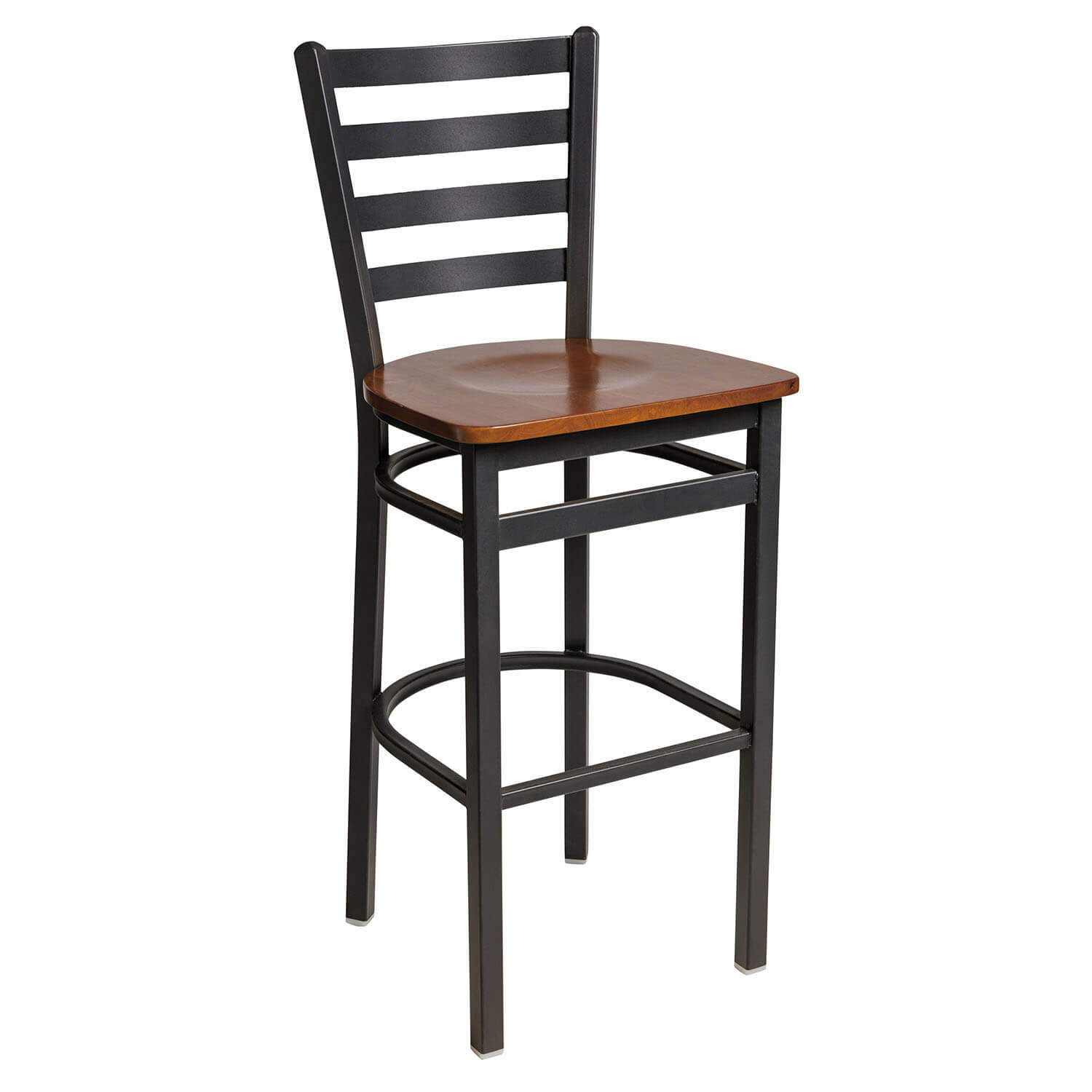Bfm Lima Ladder Back Barstool – Cherry Wood Seat – Steel Frame – Silver ... throughout The Art of Restaurant Seating Choosing the Right Cherry Wood Barstool for Your Space