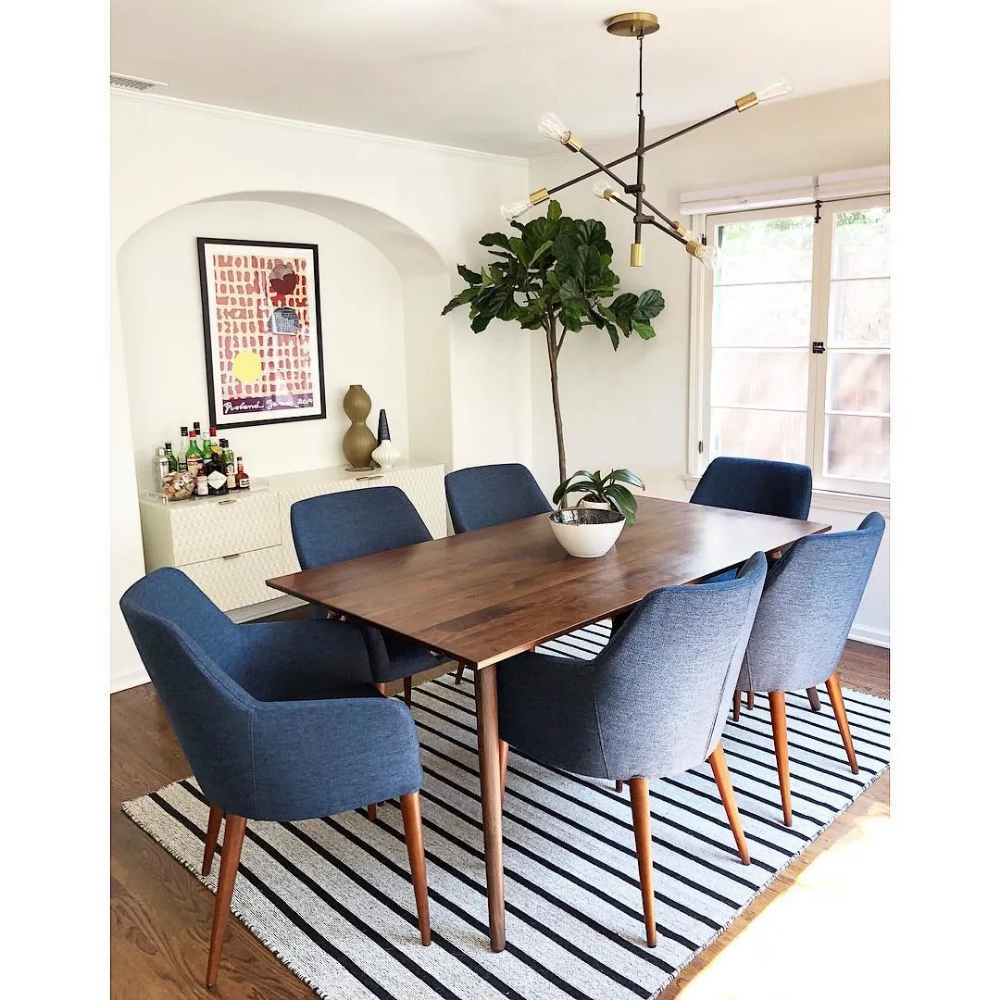 Color Psychology in Mid-Century Blue Dining Chair Selection