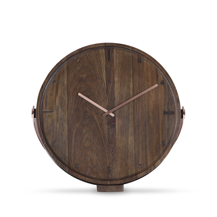 Camino Clara Solid Wood Analog Clock | Perigold with regard to