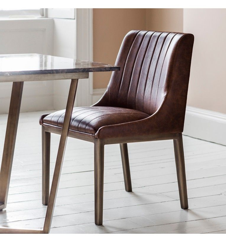 Clayton Dining Chairs Cognac Faux Leather (Pair) | Faux Leather Chair ... with