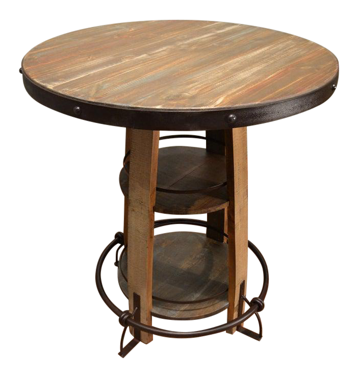 Crafters And Weavers Bayshore Multi-Color Pub Table | Chairish with regard to