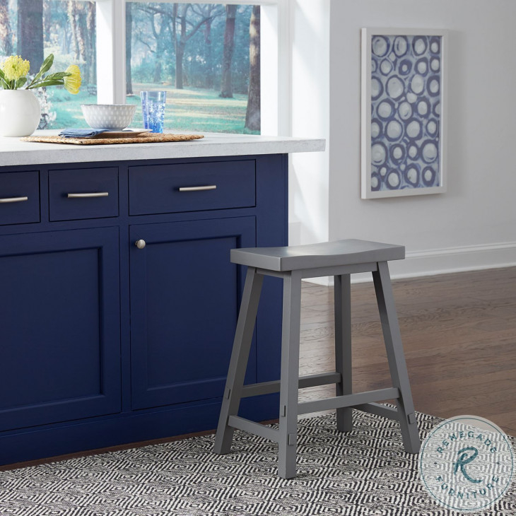 The Enduring Charm of Gray Sawhorse Counter Stools