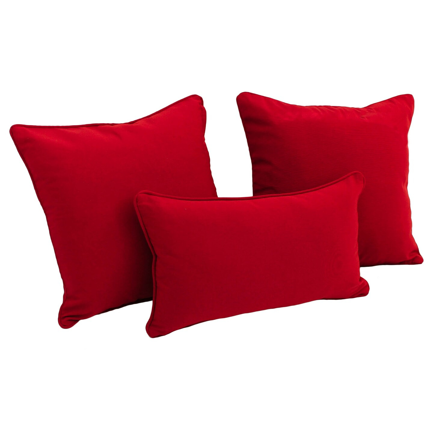 Double-Corded Solid Twill Throw Pillows With Inserts (Set Of 3) - Red ... within The Craftsmanship Behind Exceptional Double-Corded Forest Green Twill Throw Pillows