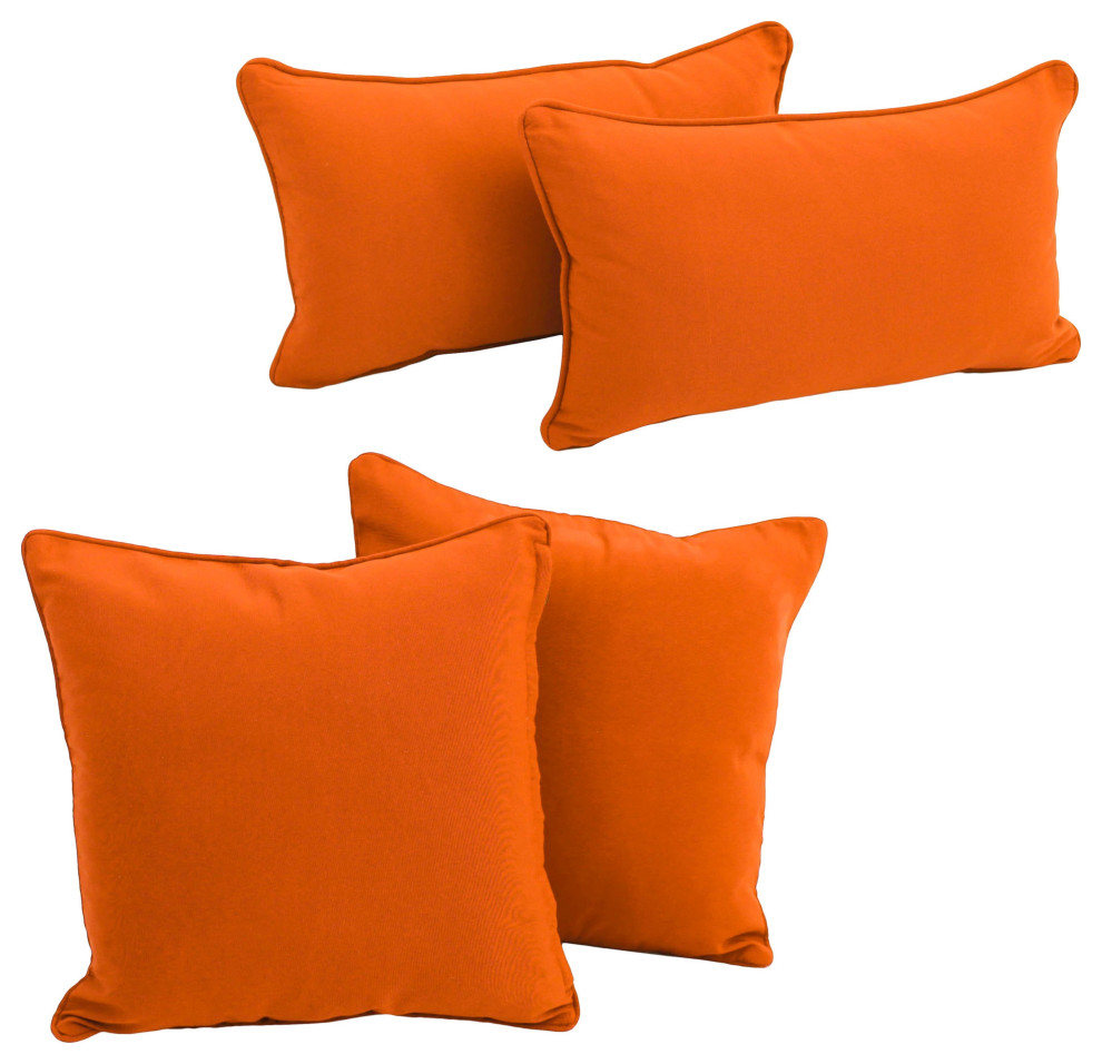 Double-Corded Solid Twill Throw Pillows With Inserts, Set Of 4 ... throughout