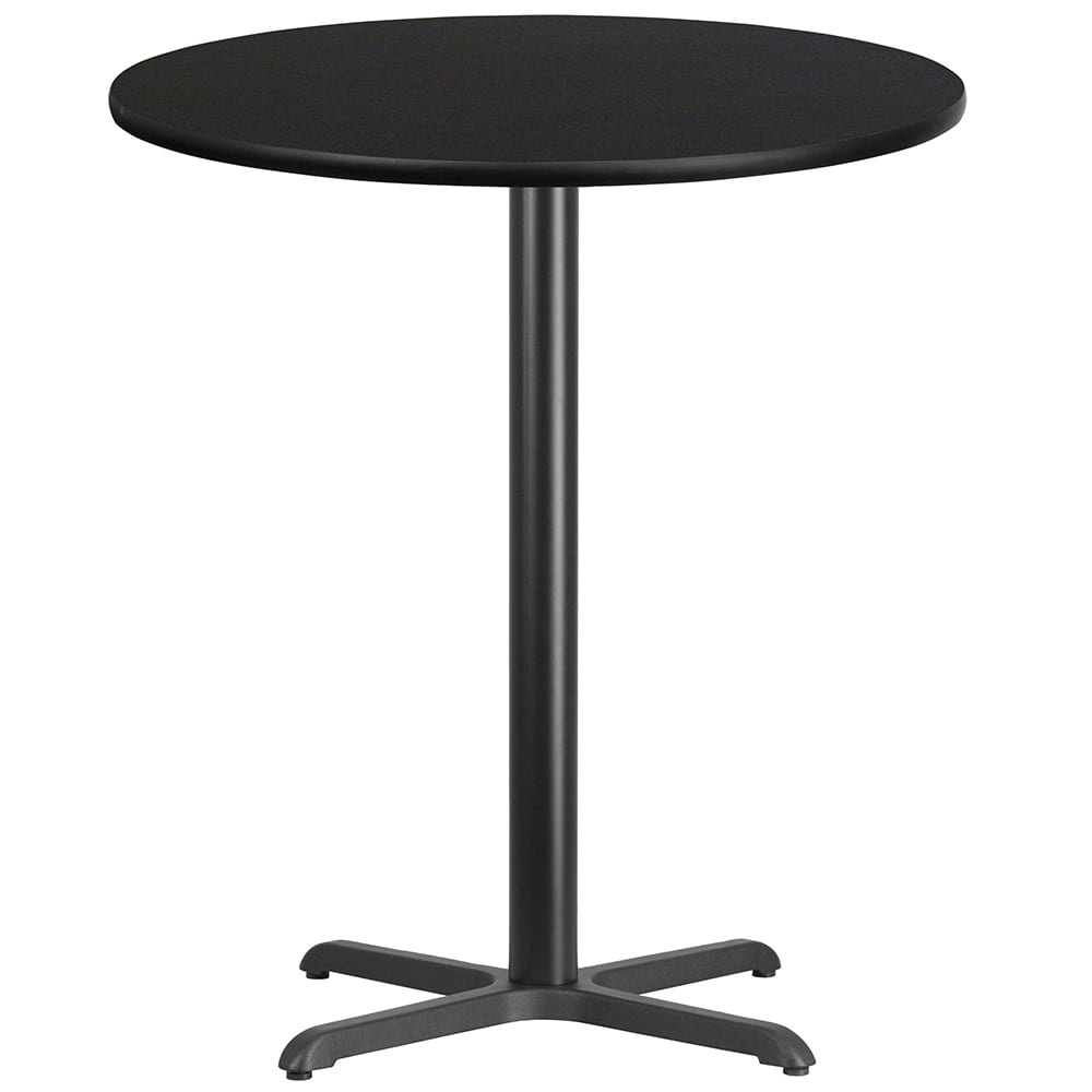 Flash Furniture Xu-Rd-36-Blktb-T3030B-Gg 36" Round Bar Height Table ... in