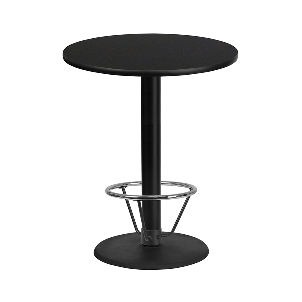 Flash Furniture Xu-Rd-36-Blktb-Tr24B-4Cfr-Gg 36" Round Bar Height Table ... for