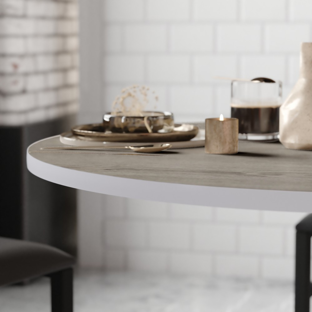 Flash Furniture Xu-Rd-36-Whgy-Gg 36" Round Table Top With White Or Gray ... pertaining to Design Versatility Exploring Applications of the XU-RD-36-BLKTB-TR24B-GG Black Table Top