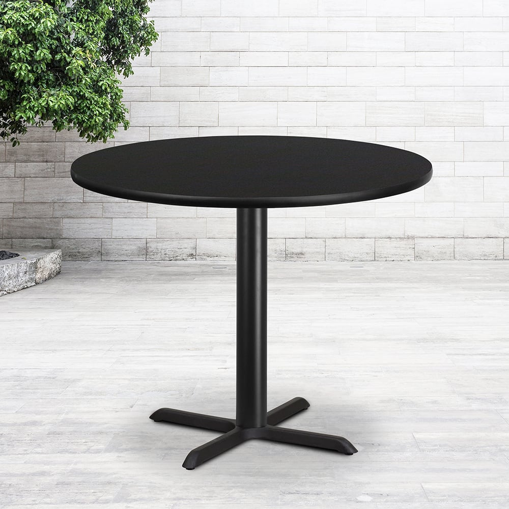 Flash Furniture Xu-Rd-42-Blktb-T3333-Gg 42" Round Dining Height Table W ... throughout Design Versatility Exploring Applications of the XU-RD-36-BLKTB-TR24B-GG Black Table Top
