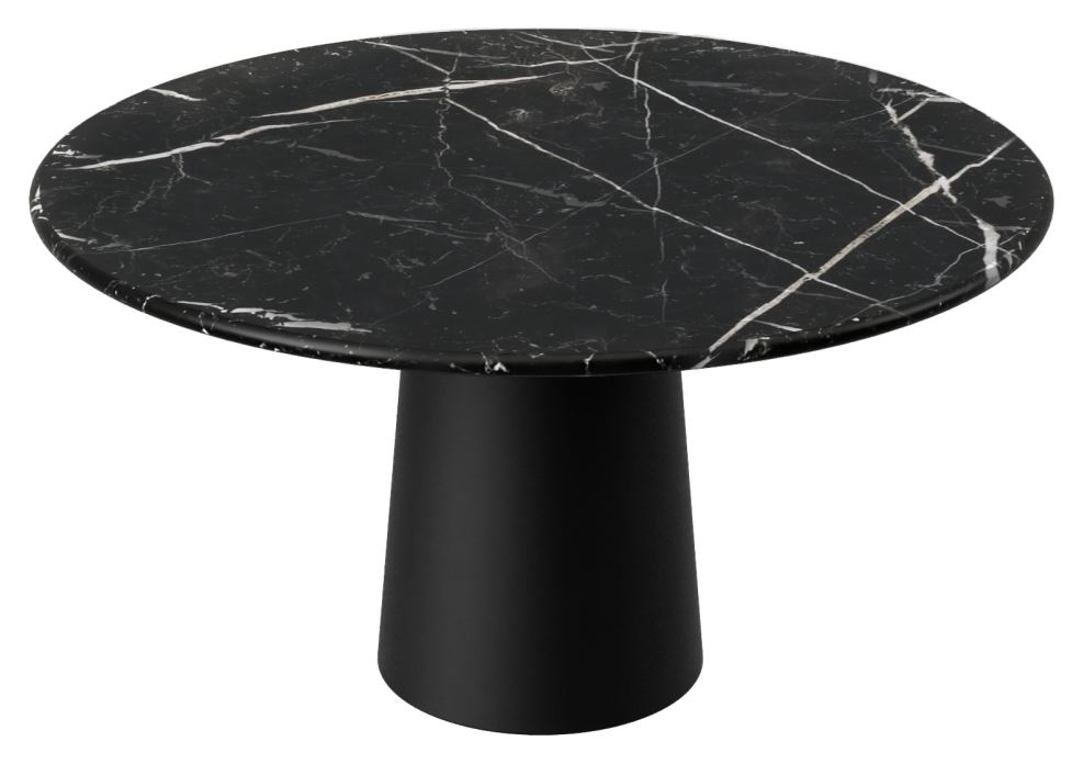 Flow Round Dining Table - Nero Marquina Black Marble (Black Cylinder) with Design Versatility Exploring Applications of the XU-RD-36-BLKTB-TR24B-GG Black Table Top