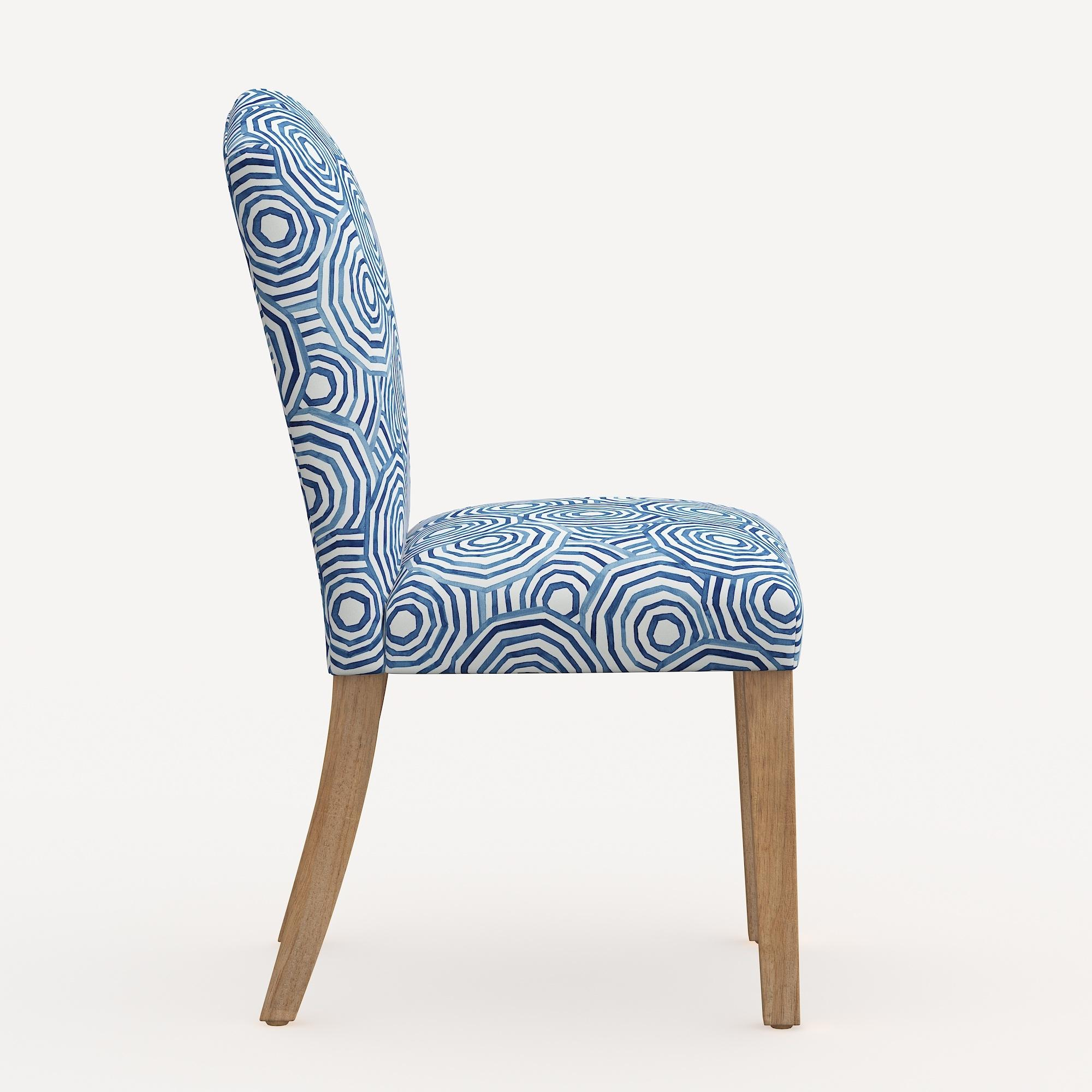Gray Malin X Cloth &amp;Amp; Co Cami Dining Chair In Navy Umbrella Swirl | Chairish pertaining to Malin Upholstered Dining Chairs Decoding the Details