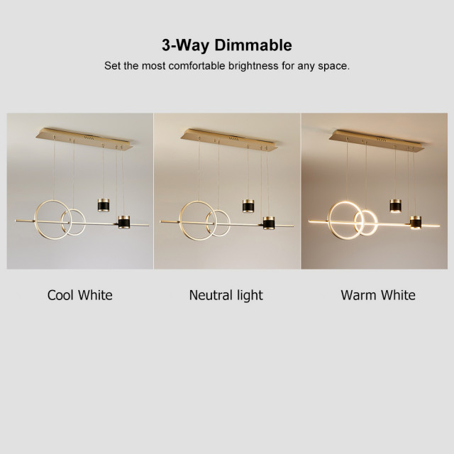 Kitchen Island Light Geometric Starry Hanging Light 3-Way - Modern ... within