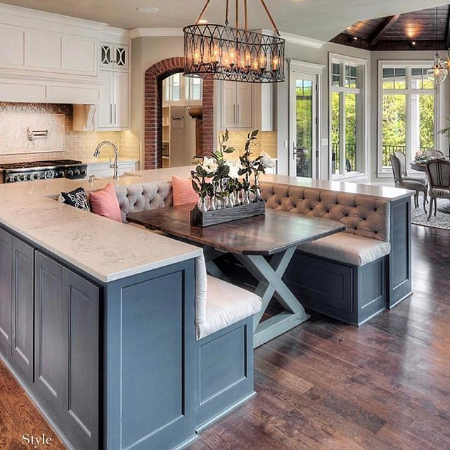 Kitchen Island With Bench Seating Idea Https://Www.mobmasker.com ... intended for The Ultimate Guide to Kitchen Islands Featuring Banquette Seating