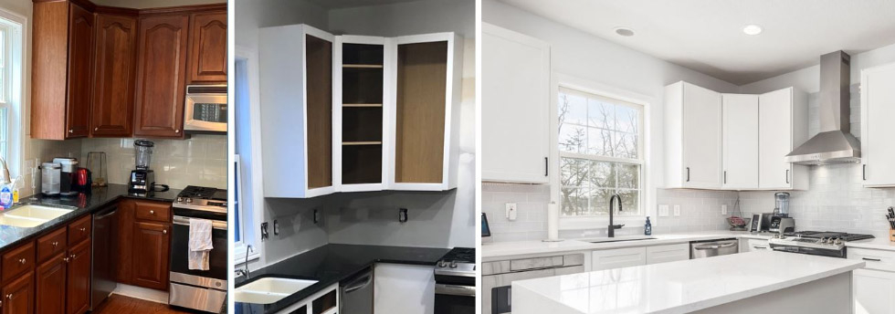 Witness the Dramatic Difference Cabinet Refacing Made in 3 Kitchens