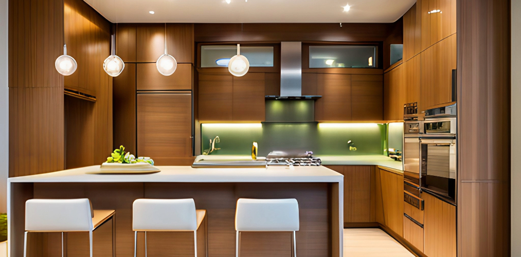 Luxury Modern Kitchen Design With Wood Cabinets | Beautiful Homes with regard to From Layout to Lighting The 8 Defining Features of a Modern Kitchen