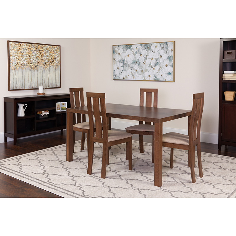 Balancing comfort and style with Madison’s walnut slat-back seating