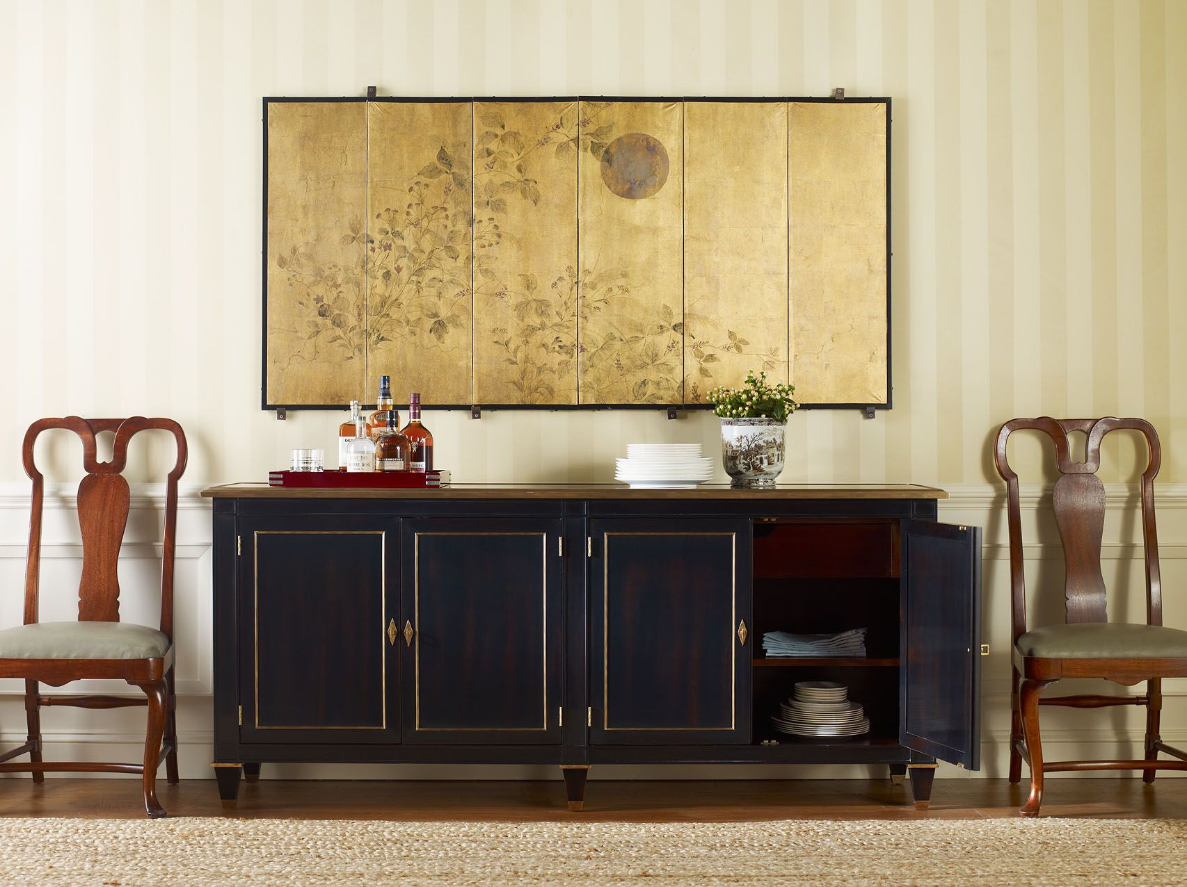 Martine Cabinet With Vintage Black Finish | Michael S Smith | Baker ... throughout Understanding the Enduring Appeal of Antique Black Finishes in Furniture