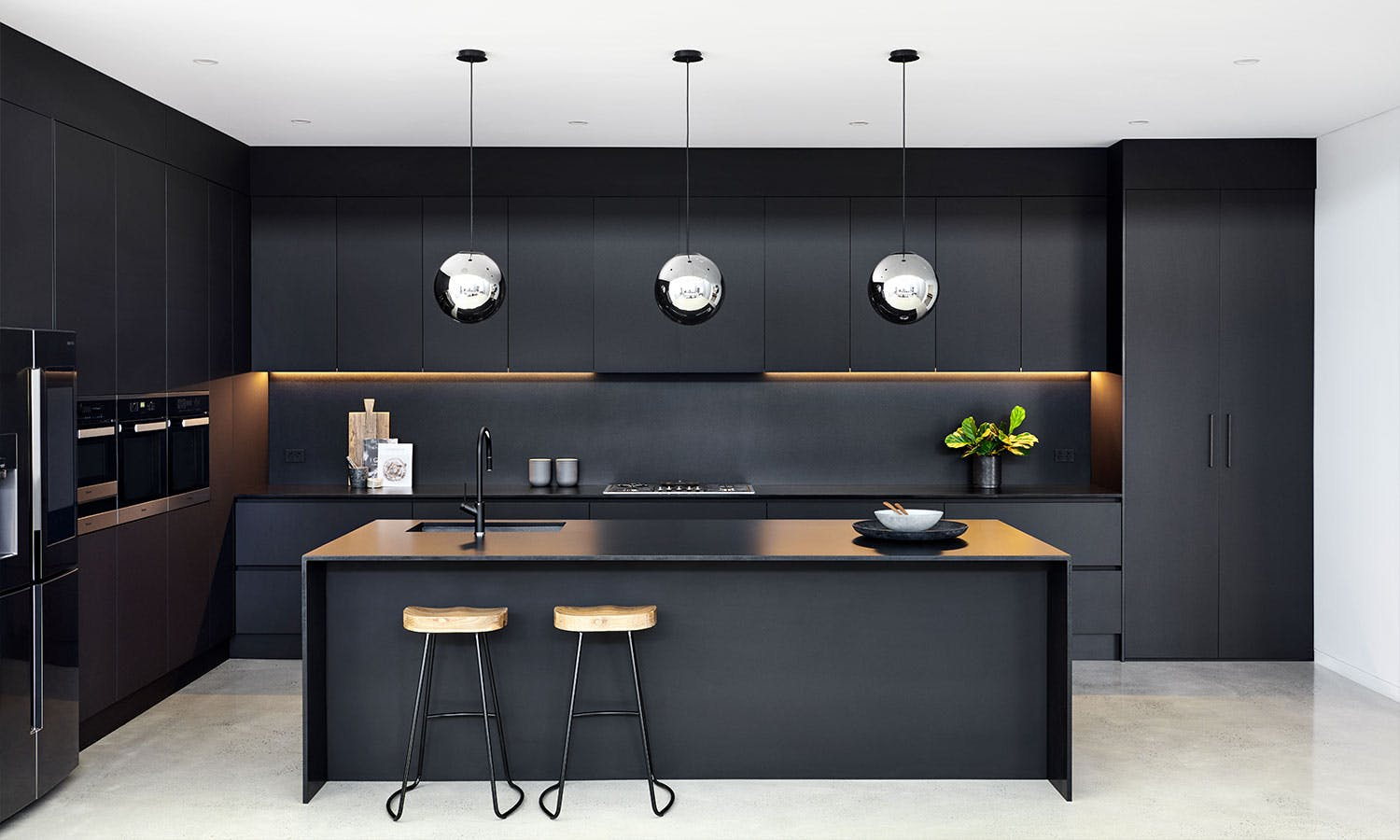 Matte Black Kitchen Cabinets - Custom Ready To Assemble Matte Black ... throughout Unlocking Drama The Art of Dark Finishes in Modern Kitchens