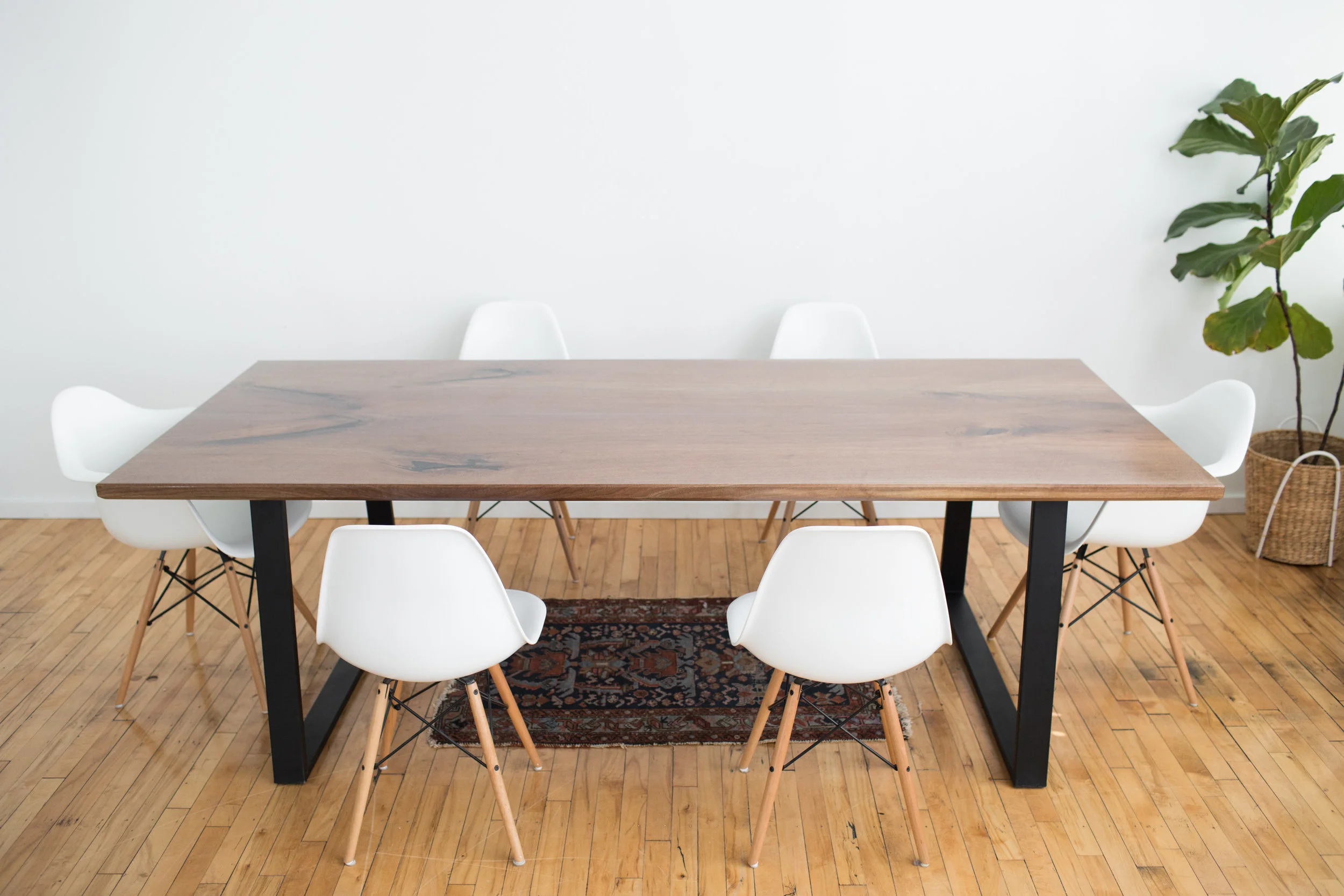 Modern Dining Table - Black Walnut — Stockton Heritage within American Woodcrafters Stockton 42-Inch High Pub Table With Gray Metal Base