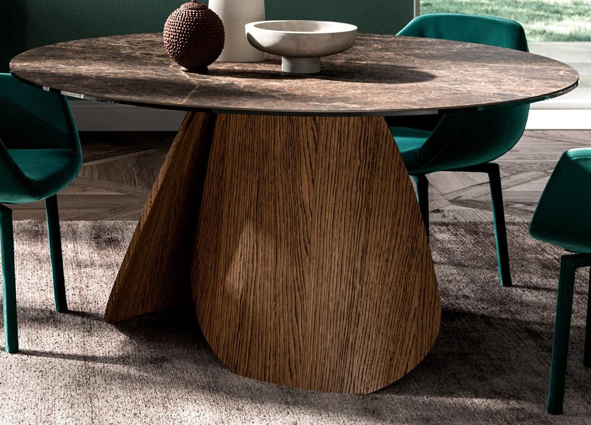 Ozzio Veliero Fisso Round Dining Table - Ozzio Furniture From Go Modern for