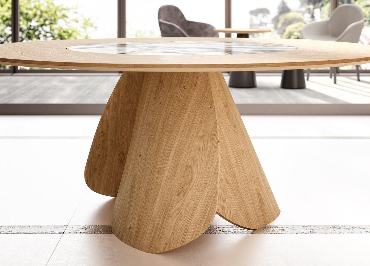 Ozzio Veliero Round Dining Table - Ozzio Furniture From Go Modern intended for Velio Bistro Table Chestnut and Black A Deep Dive into Its Design