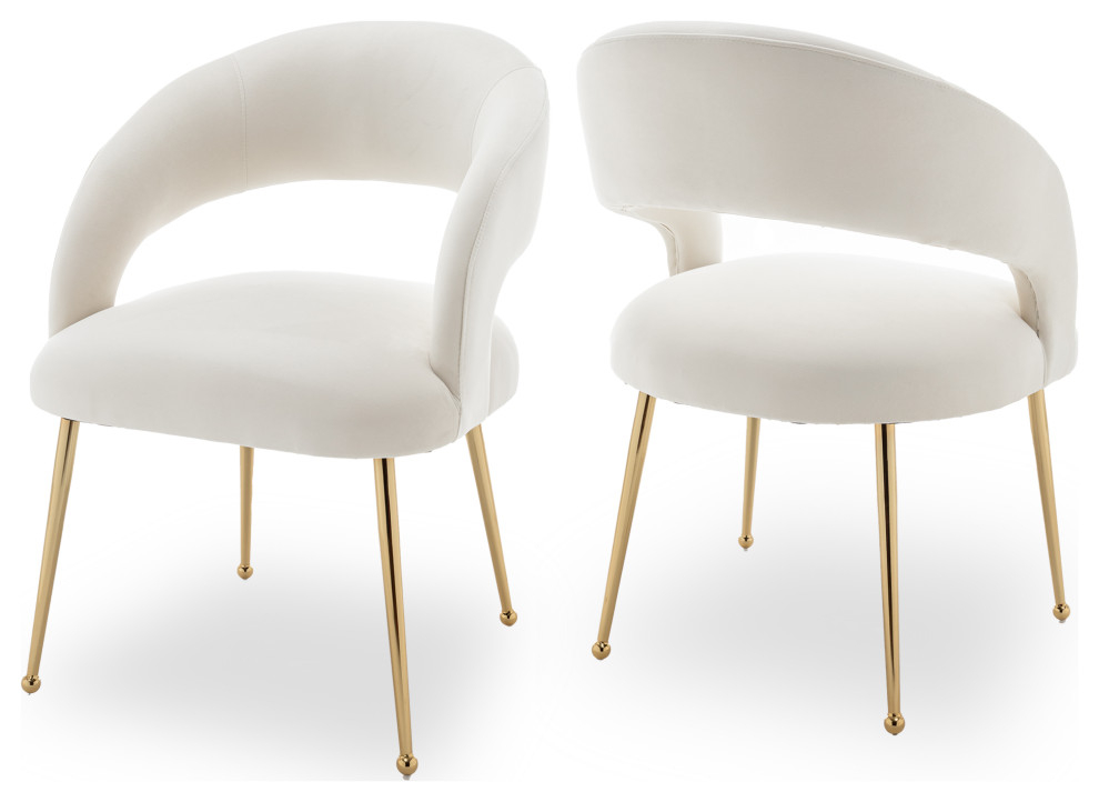 Seynar Mid Century Modern Velvet Upolstered Open-Back Dining Chair Set ... within SEYNAR Chairs and the Modern Home A Timeless Combination