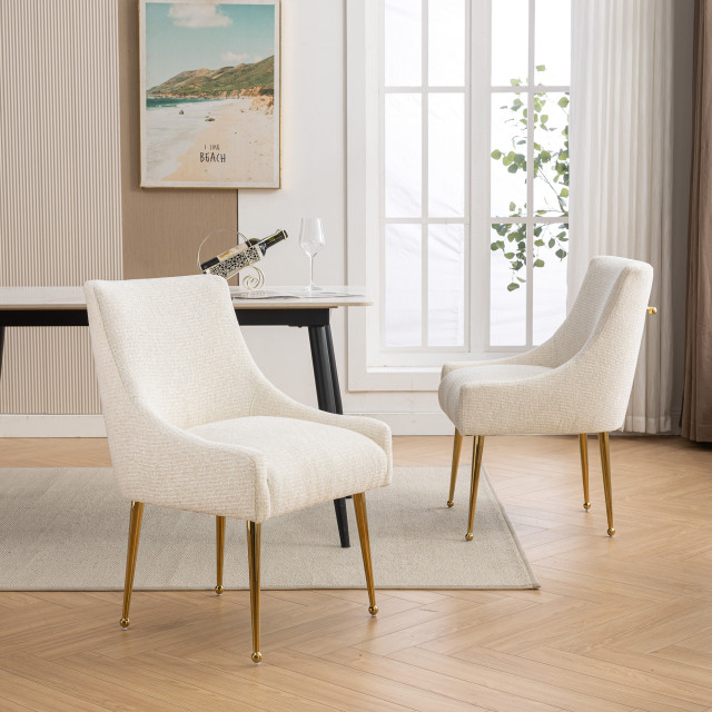 Seynar Modern Upolsthered Dining Chairs Set Of 2,Linen Accent Vanity ... regarding SEYNAR Chairs and the Modern Home A Timeless Combination