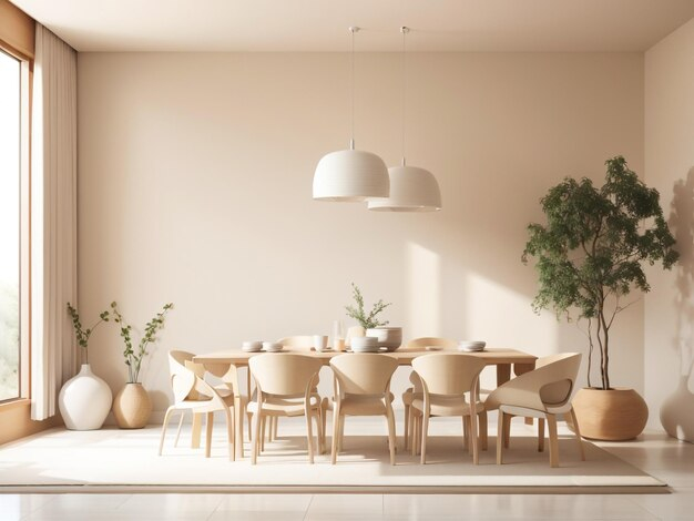 Timeless Elegance Modern Dining Room Interior Design With Beige ... inside