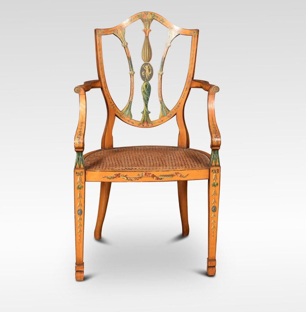 19Th Century Sheraton Revival Satinwood Armchair intended for How Sheraton's Satinwood Armchair Defined Georgian Elegance