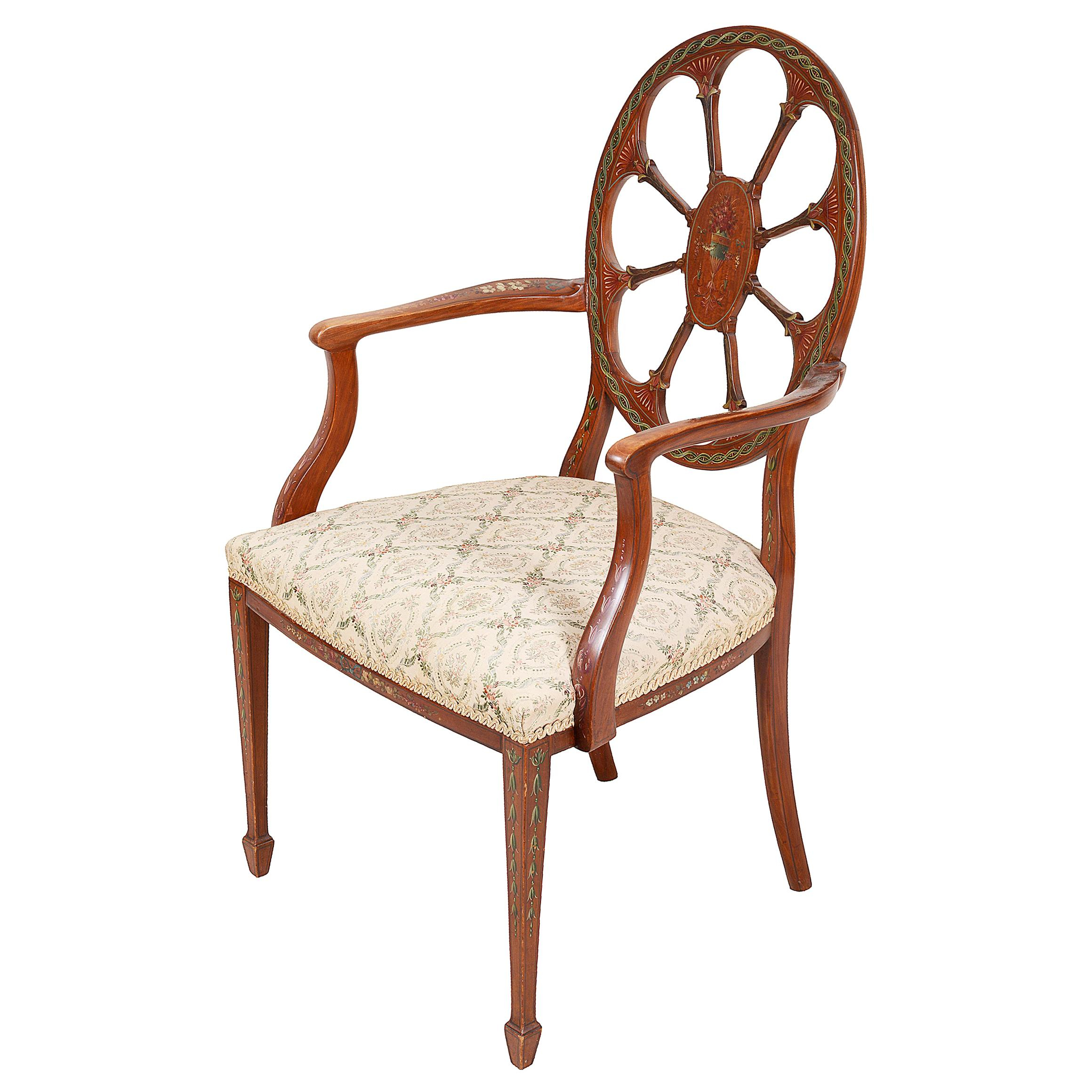19Th Century Sheraton Revival Satinwood Chair For Sale At 1Stdibs regarding Preserving the Heritage of Sheraton's Satinwood Side Chair