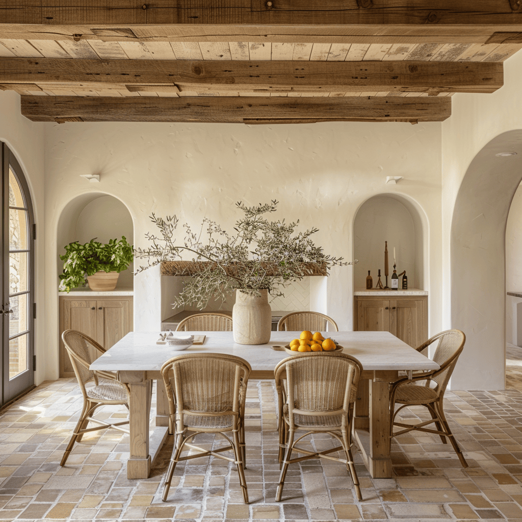 33 Mediterranean Dining Room Ideas That Will Make You Feel Like You're ... regarding what Makes a Crete Dining Chair Different from Other Mediterranean Designs