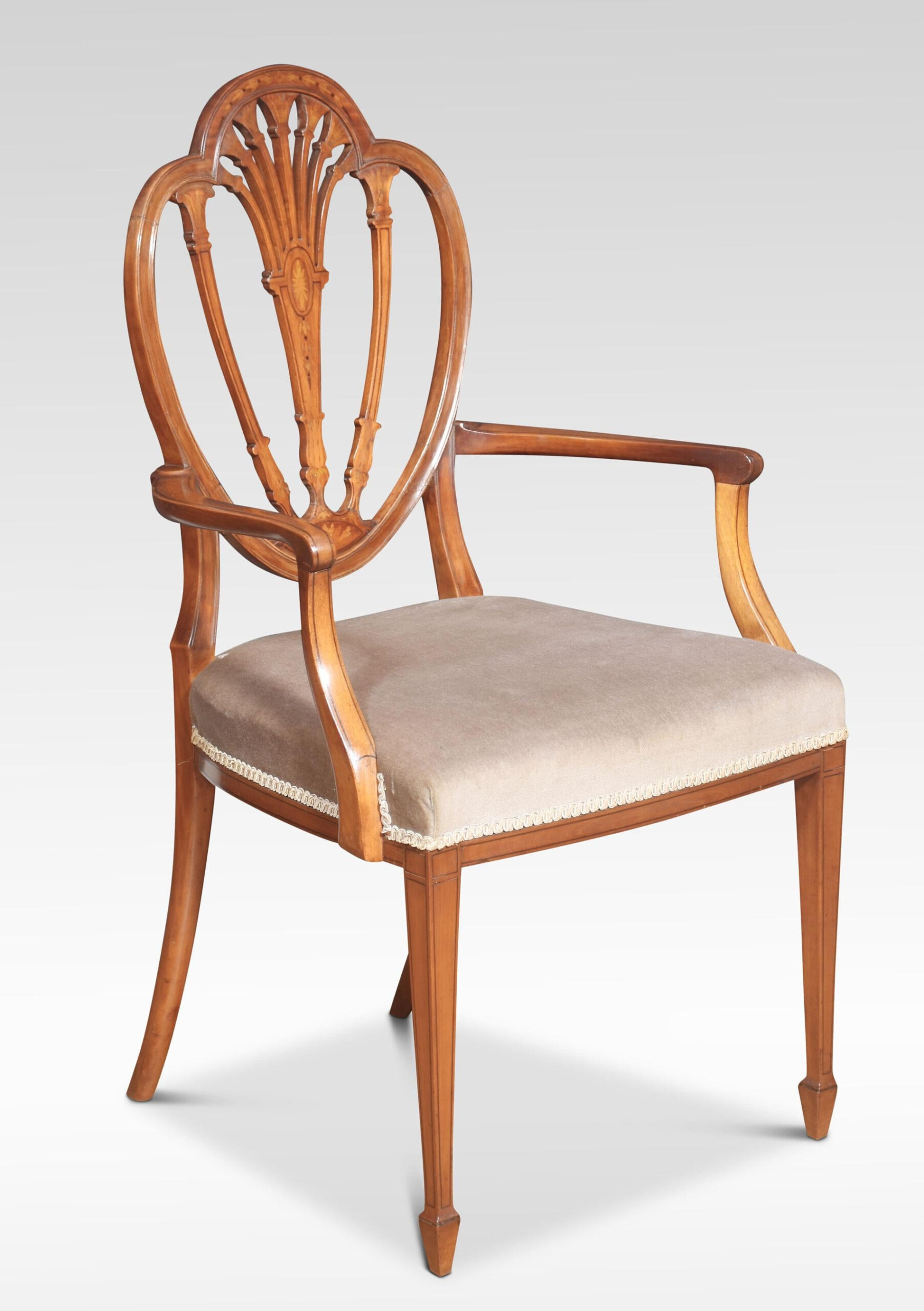 A Sheraton Revival Satinwood, Hand Painted Arm Chair, Circa 1900 For ... regarding How Sheraton's Satinwood Armchair Defined Georgian Elegance