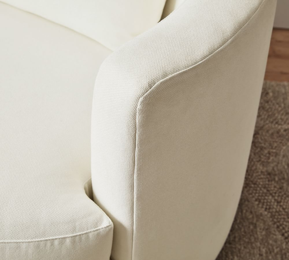 Balboa Upholstered Swivel Armchair | Pottery Barn intended for How to care for and maintain your Balboa Upholstered Dining Armchair