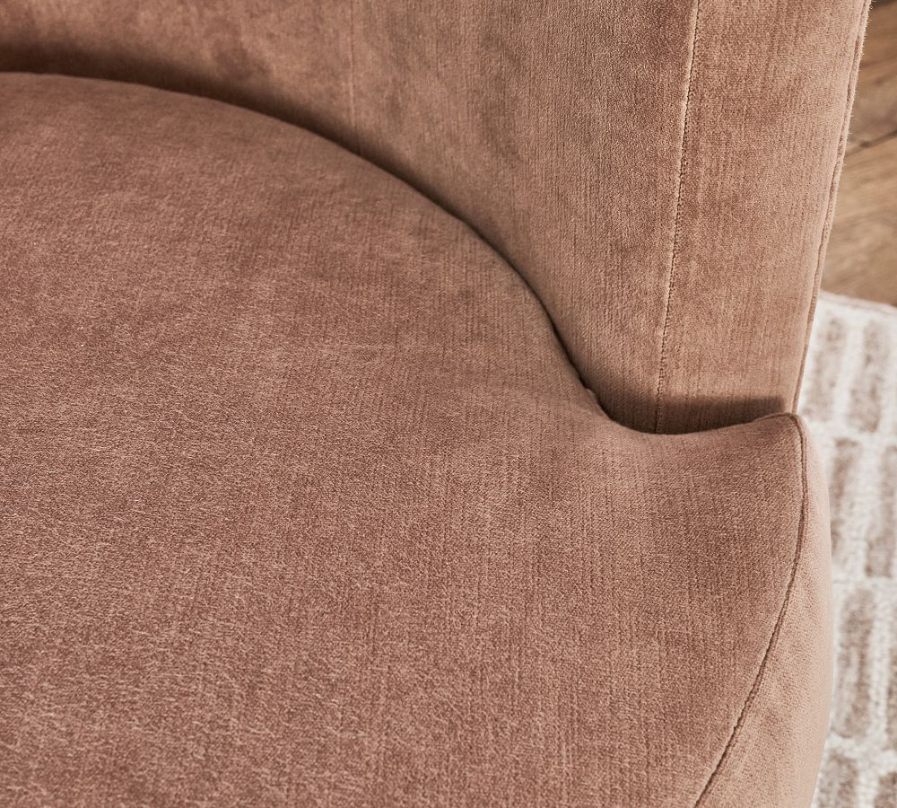 Balboa Upholstered Swivel Armchair | Pottery Barn regarding Balboa Upholstered Dining Armchair