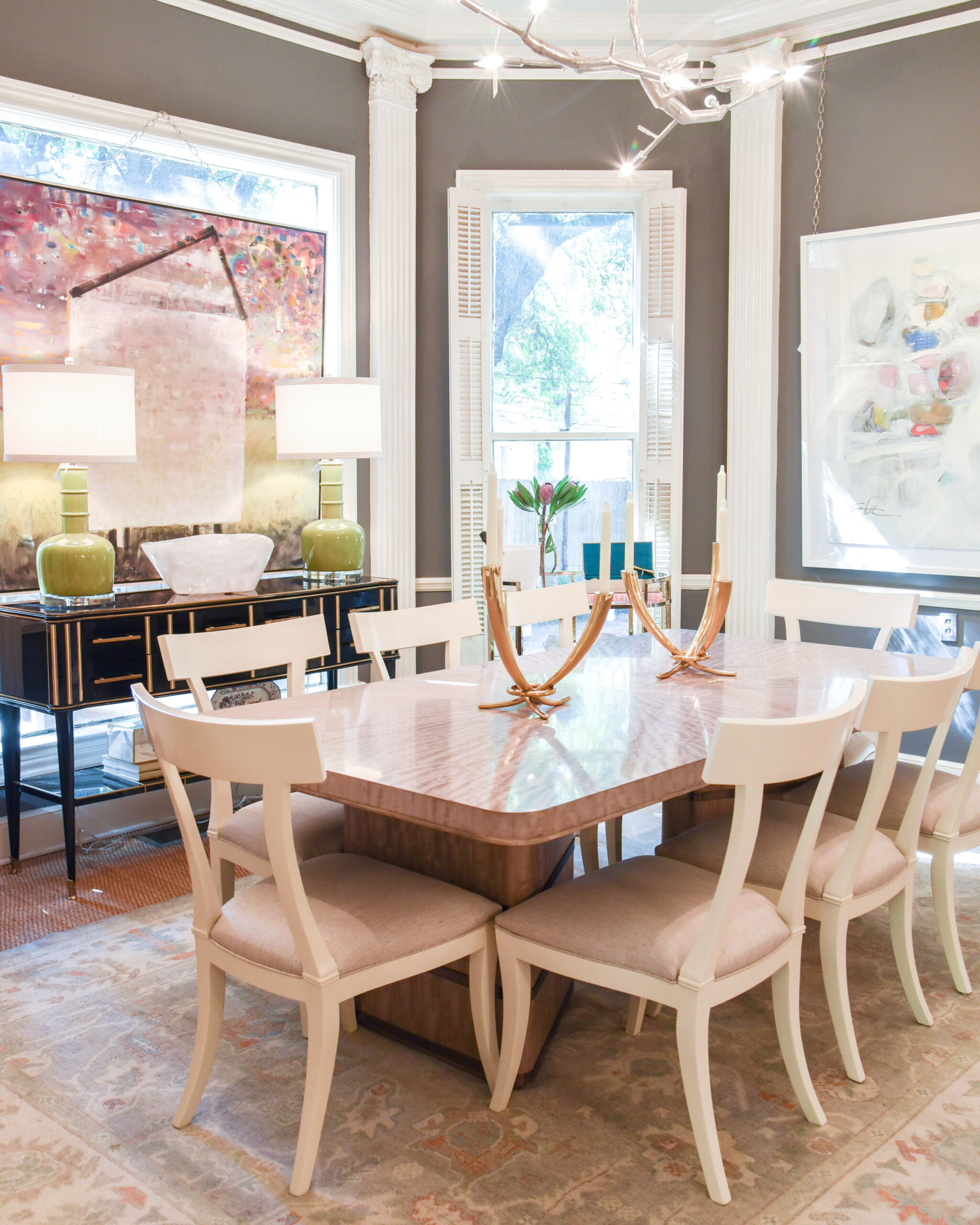 Dinging Room Table And Chairs | Art By Sarah Otts And Carolyn Evans ... within How Carolyn Dining Chair Influences Dining Room Aesthetics Today