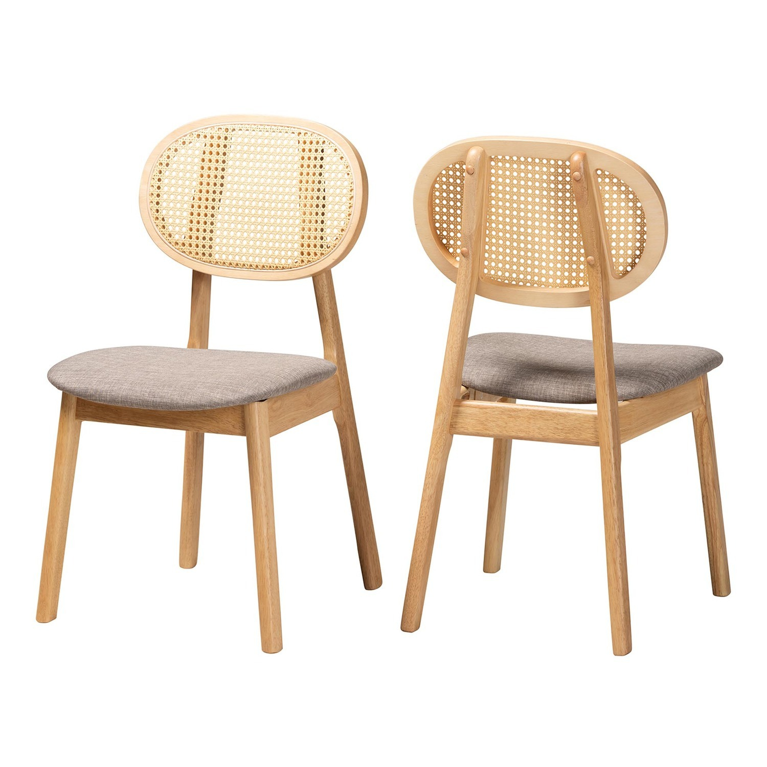 Dining Chair Set 2-Piece Southwestern Grey Fabric Wood Kitchen Chairs ... with regard to Exploring the Versatility and Durability of Iain Dining Chair Set Of 2 Natural