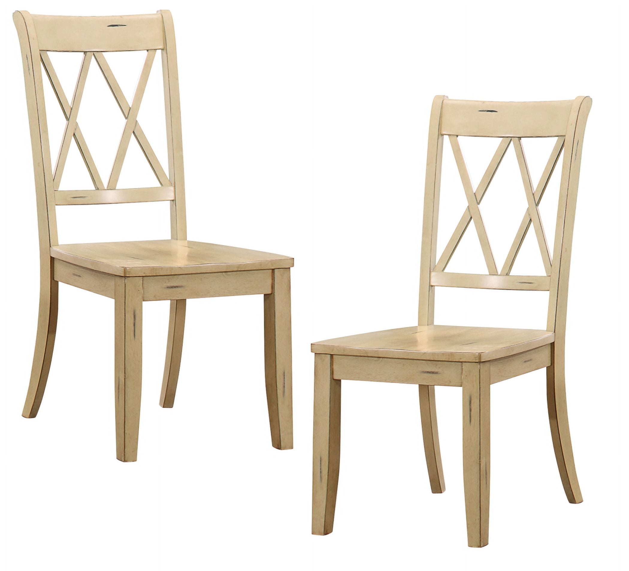 Dining Chair Set Of 2, Rustic Pine Veneer Side Chairs With Double-X ... intended for Exploring the Versatility and Durability of Iain Dining Chair Set Of 2 Natural