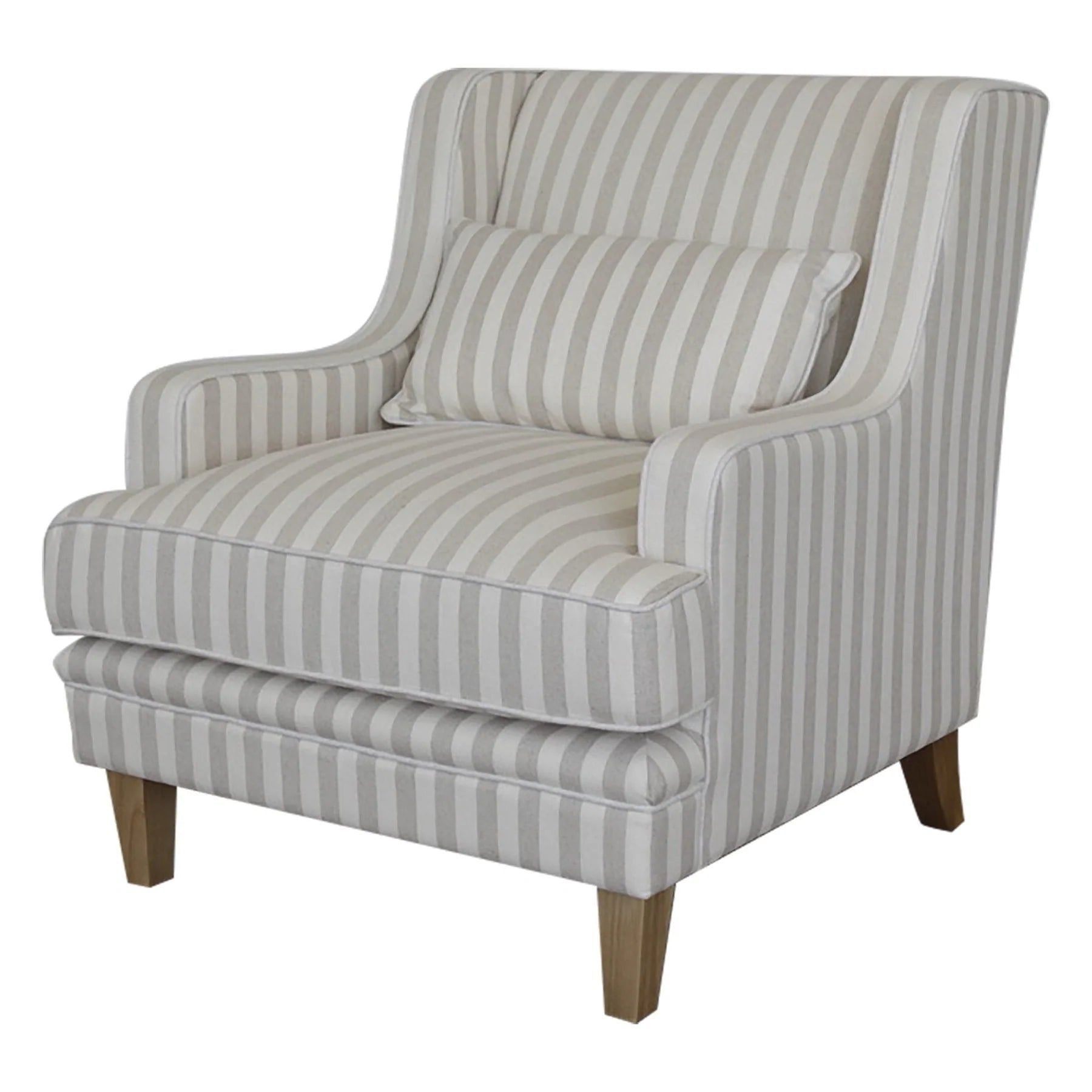 Hamptons Natural Striped Armchair | Fabric Armchairs, Contemporary ... inside East Hampton Arm Chair