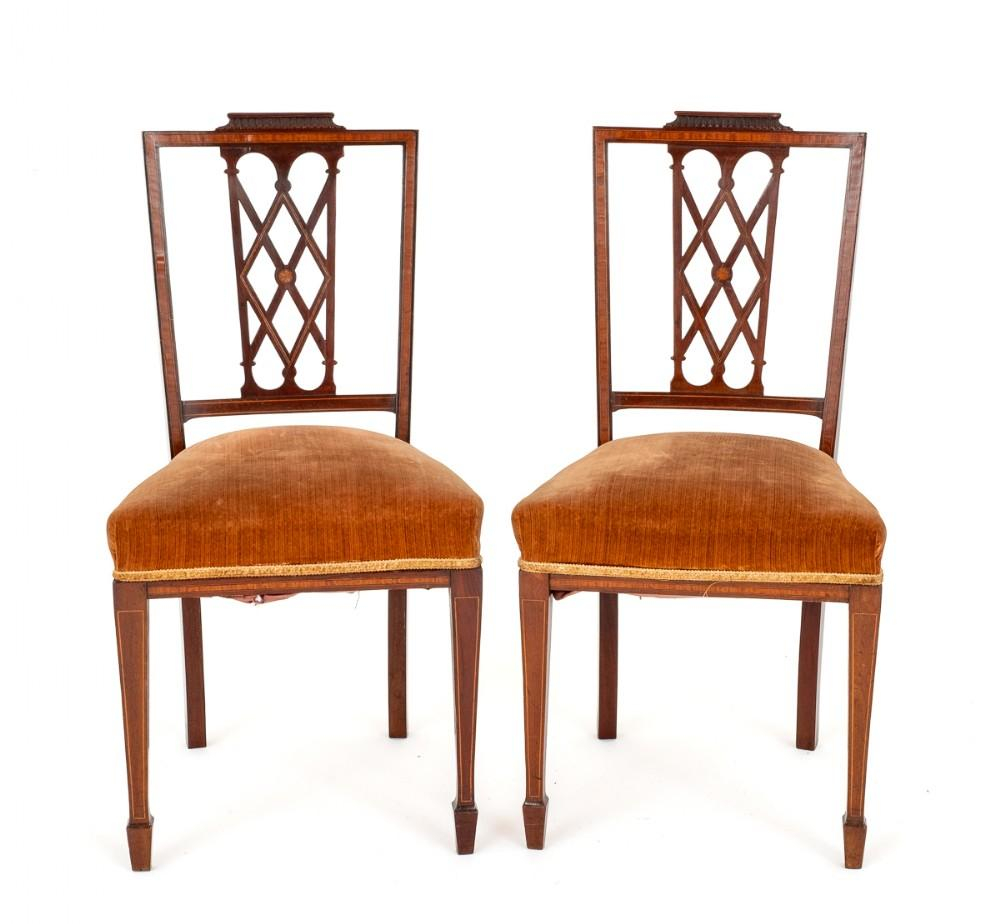 Pair Sheraton Side Chairs Mahogany Accent Seats For Sale At 1Stdibs intended for Preserving the Heritage of Sheraton's Satinwood Side Chair