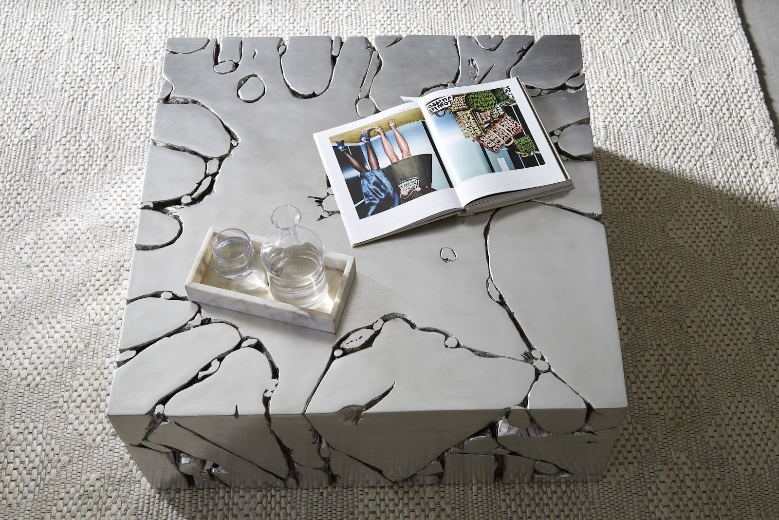 Phillips Collection Chunk Square Silver Coffee Table - Unique Furniture with regard to Chunk Square Silver Coffee Table