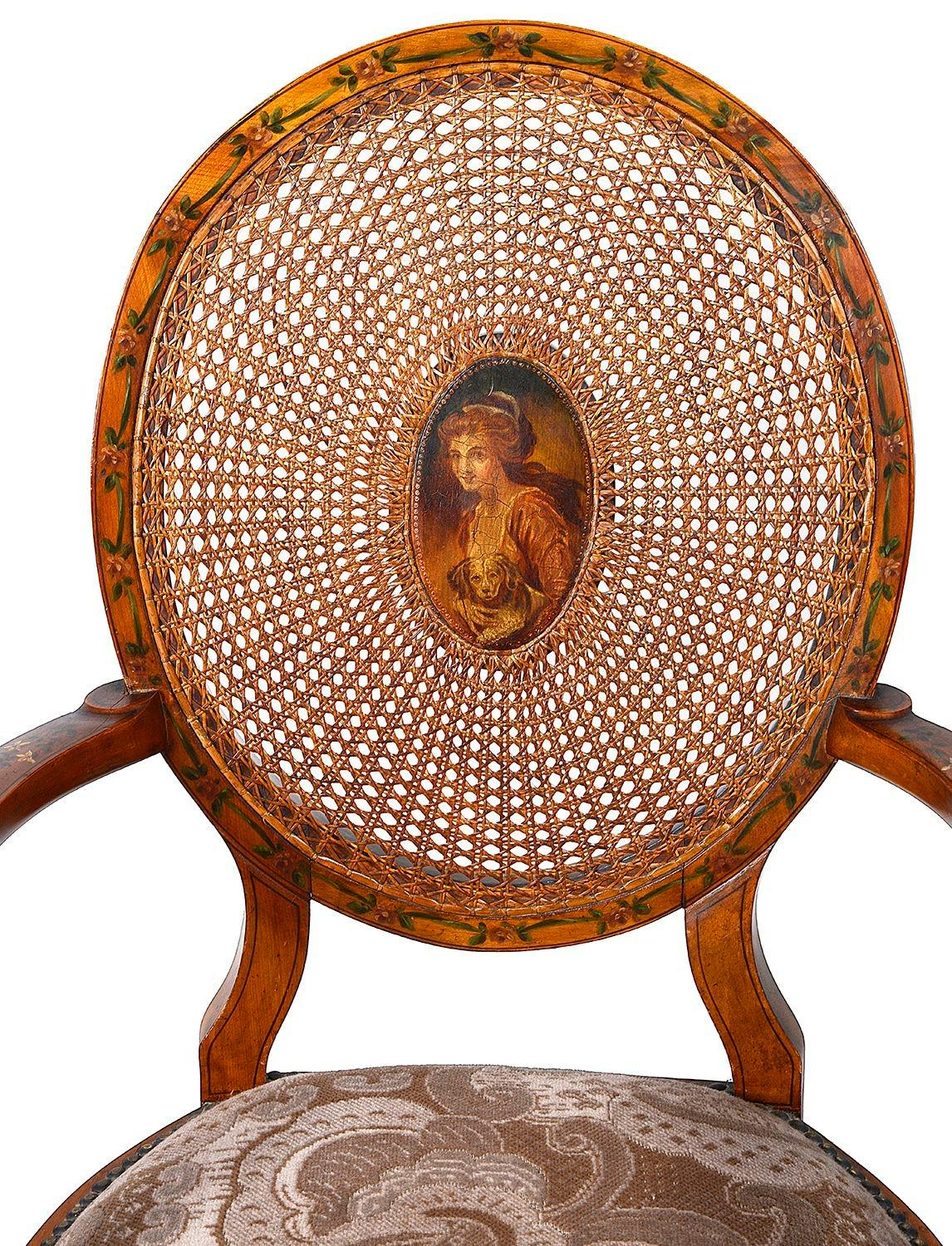 Satinwood Sheraton Revival Arm Chair, Circa 1900 For Sale At 1Stdibs for How Sheraton's Satinwood Armchair Defined Georgian Elegance
